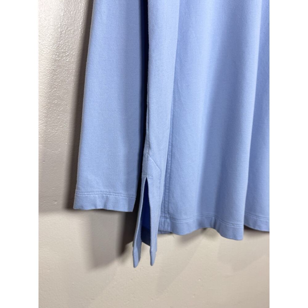 J. Jill Womens Tunic Pima Cotton Modal Stretch Cowl Neck Blue Preppy Coastal L - Picture 3 of 10